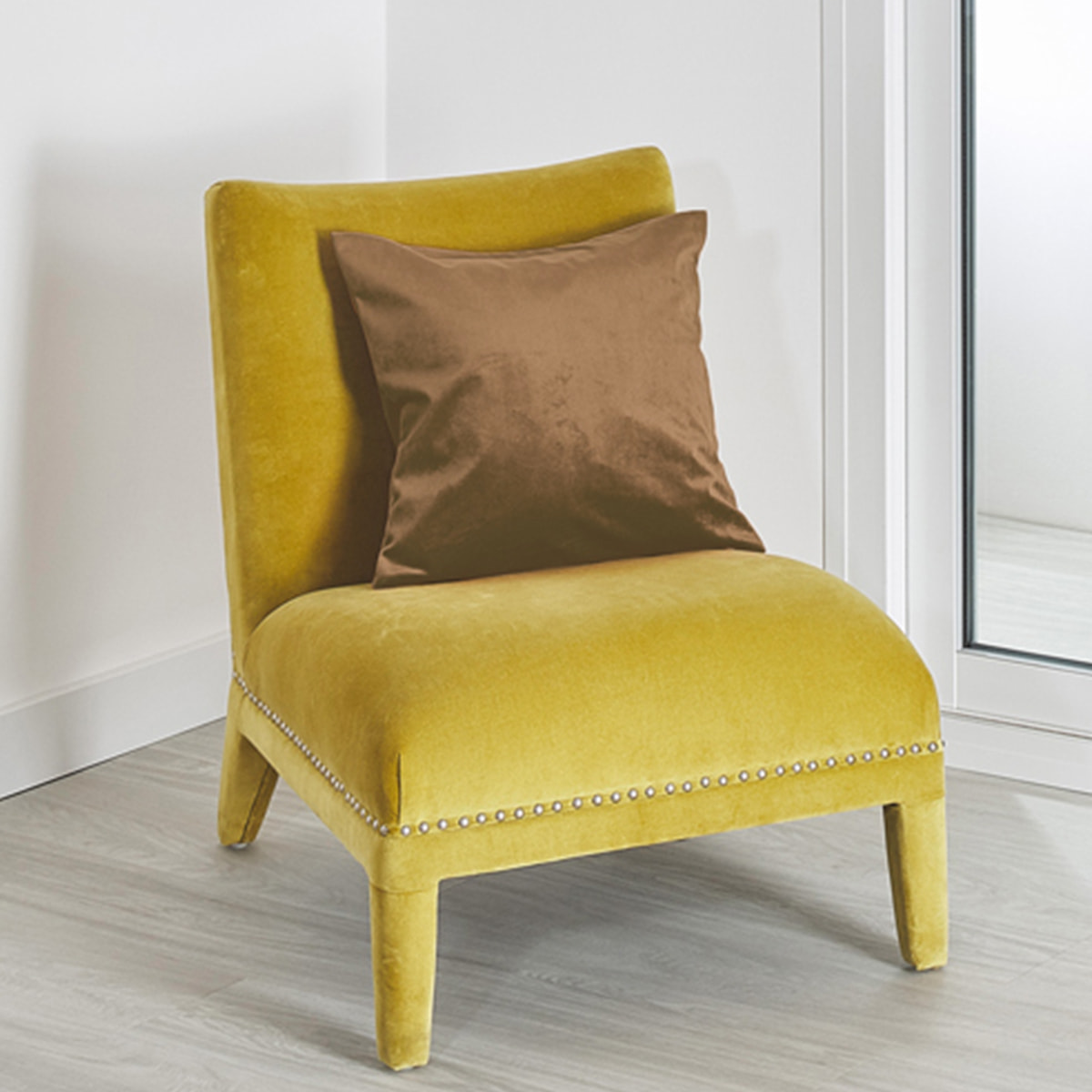 Coussin déhoussable en suédine colorée - Beige