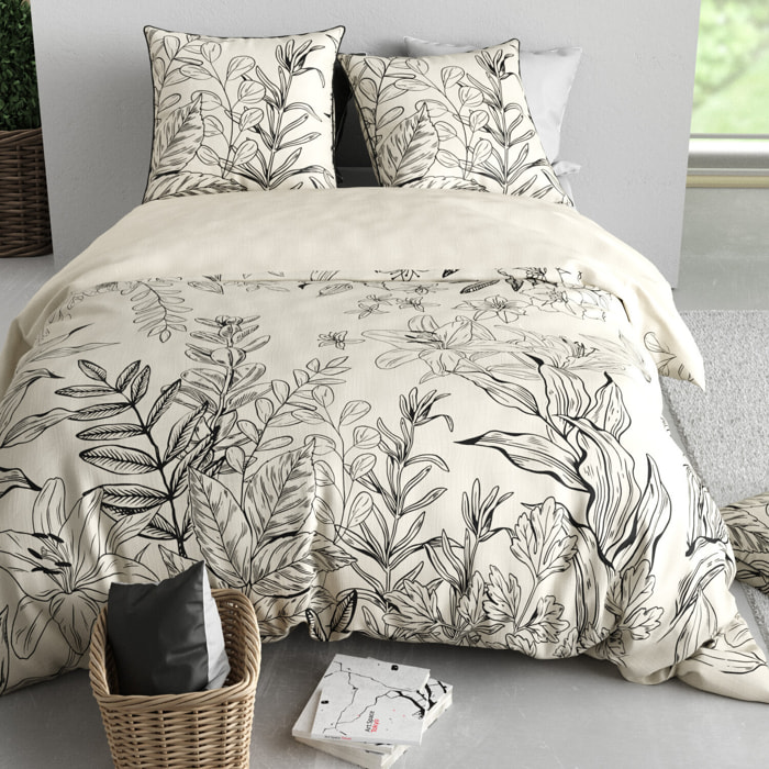 Parure housse de couette imprimé 100% coton - thais