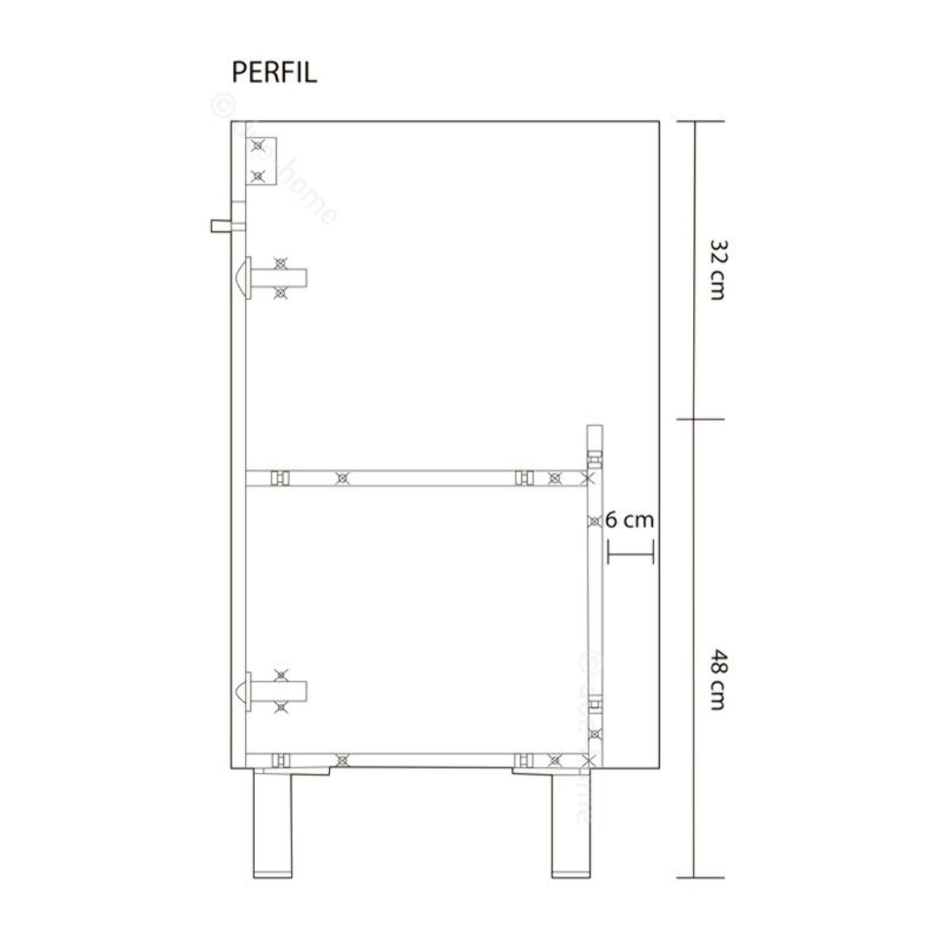 Mueble de baño con espejo LC1 60 Blanco Brillo