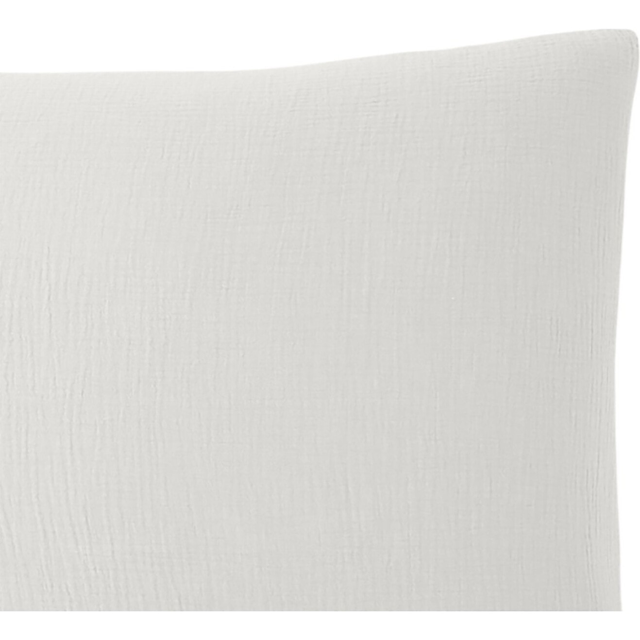 Paire de Taies D'oreiller 100% Gaze De Coton Blanc Pur