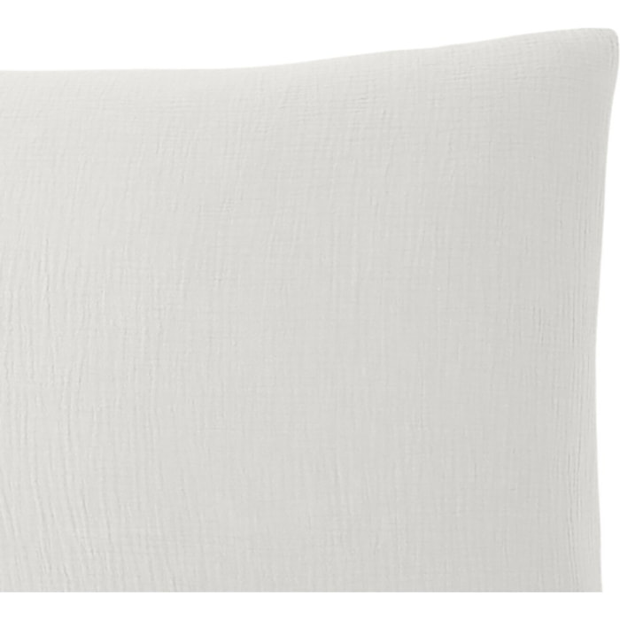 Paire de Taies D'oreiller 100% Gaze De Coton Blanc Pur