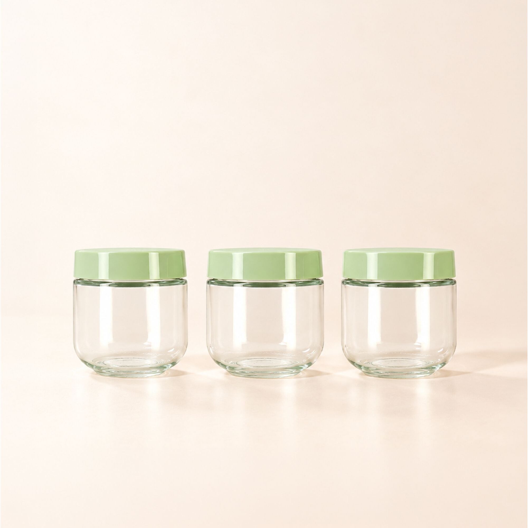 Lot de 3 boîtes hermétiques 30cl en verre et plastique vert