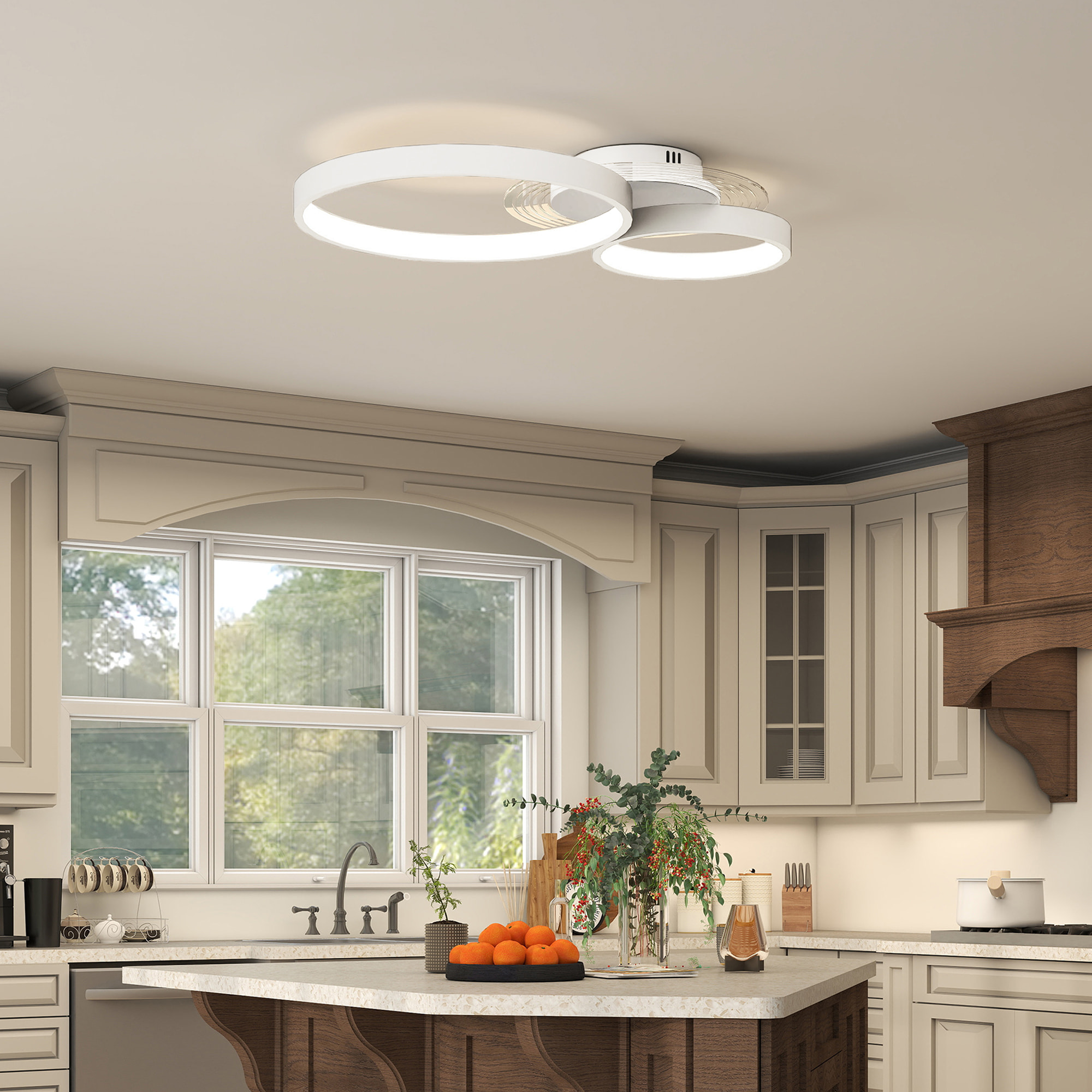 Lámpara de Techo LED 40W Plafón LED Techo Moderno 3000 K/4000 K/6500 K para Dormitorio Salón Cocina Comedor Blanco