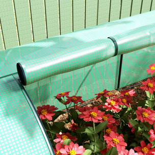 Invernadero Pequeño 395x100x80 cm Invernadero de Jardín con 4 Ventanas Enrollables Marco de Acero para Cultivos Plantas Flores Verde