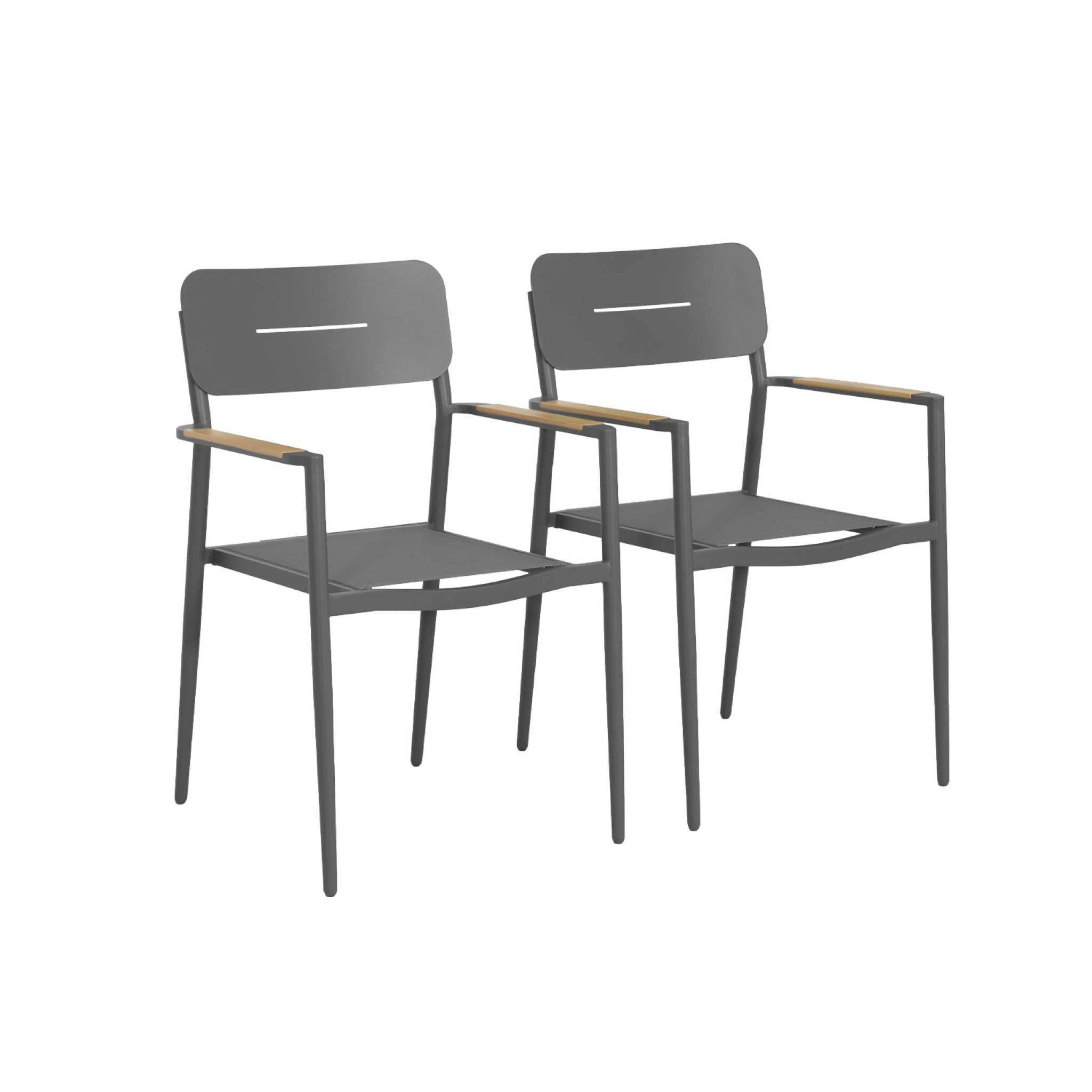 Fauteuil de jardin aluminium et textilène (lot de 2) FIRA