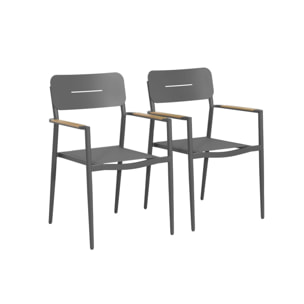Fauteuil de jardin aluminium et textilène (lot de 2) FIRA