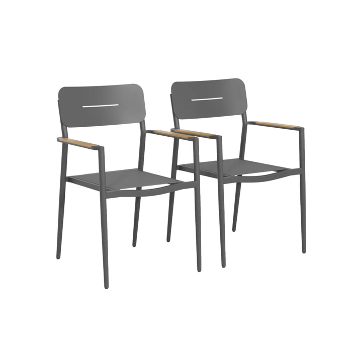 Fauteuil de jardin aluminium et textilène (lot de 2) FIRA