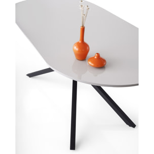 SAPHIA - Table à manger 6 personnes gris et noir 180 cm