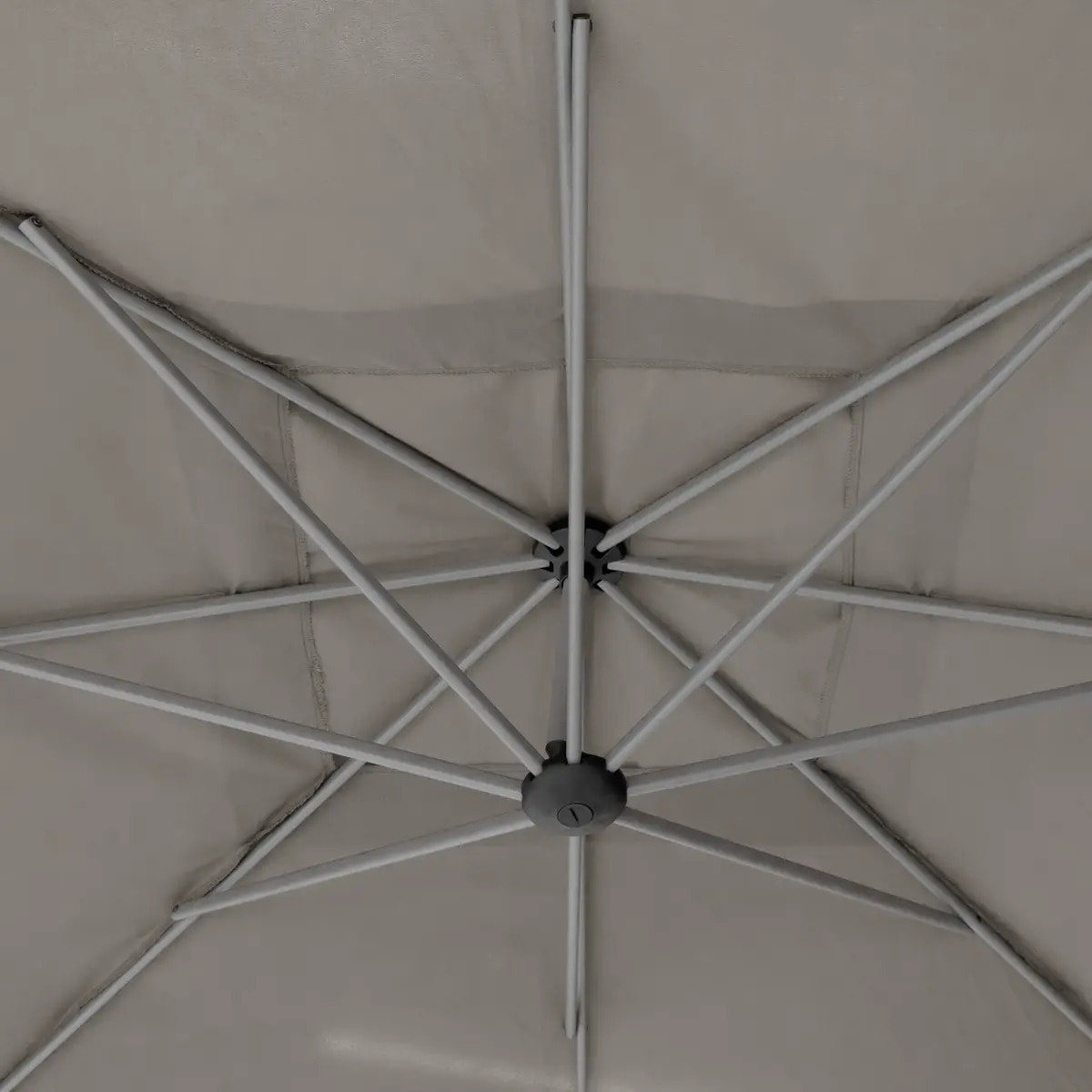 Parasol déporté carré "Manoa" taupe D2,5x2,5m en acier