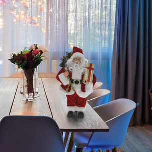 figura de papá noel de pie con regalo 20x10x30cm