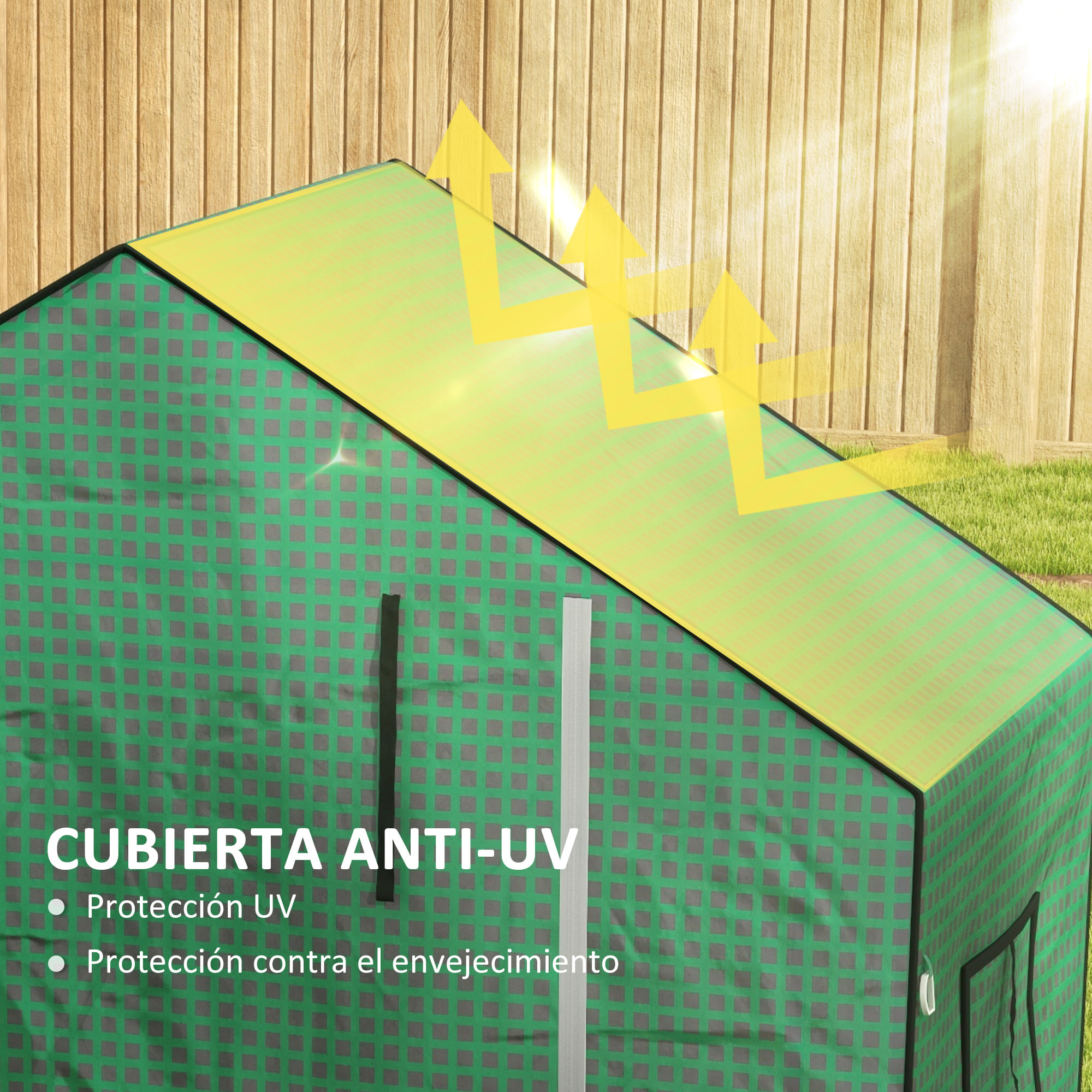 Cubierta de Invernadero 140x73x190 cm Cubierta de Repuesto de Invernadero con Ventana Puerta con Cremallera Anti-UV Protección de Plantas para Jardín Verde