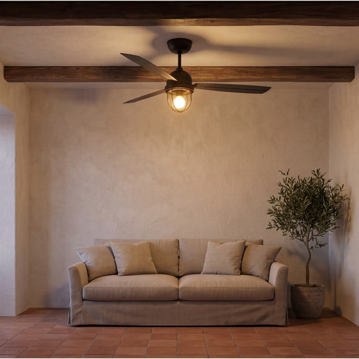 Forlight Ventilador IP20 Mariner E27 15W Negro Negro