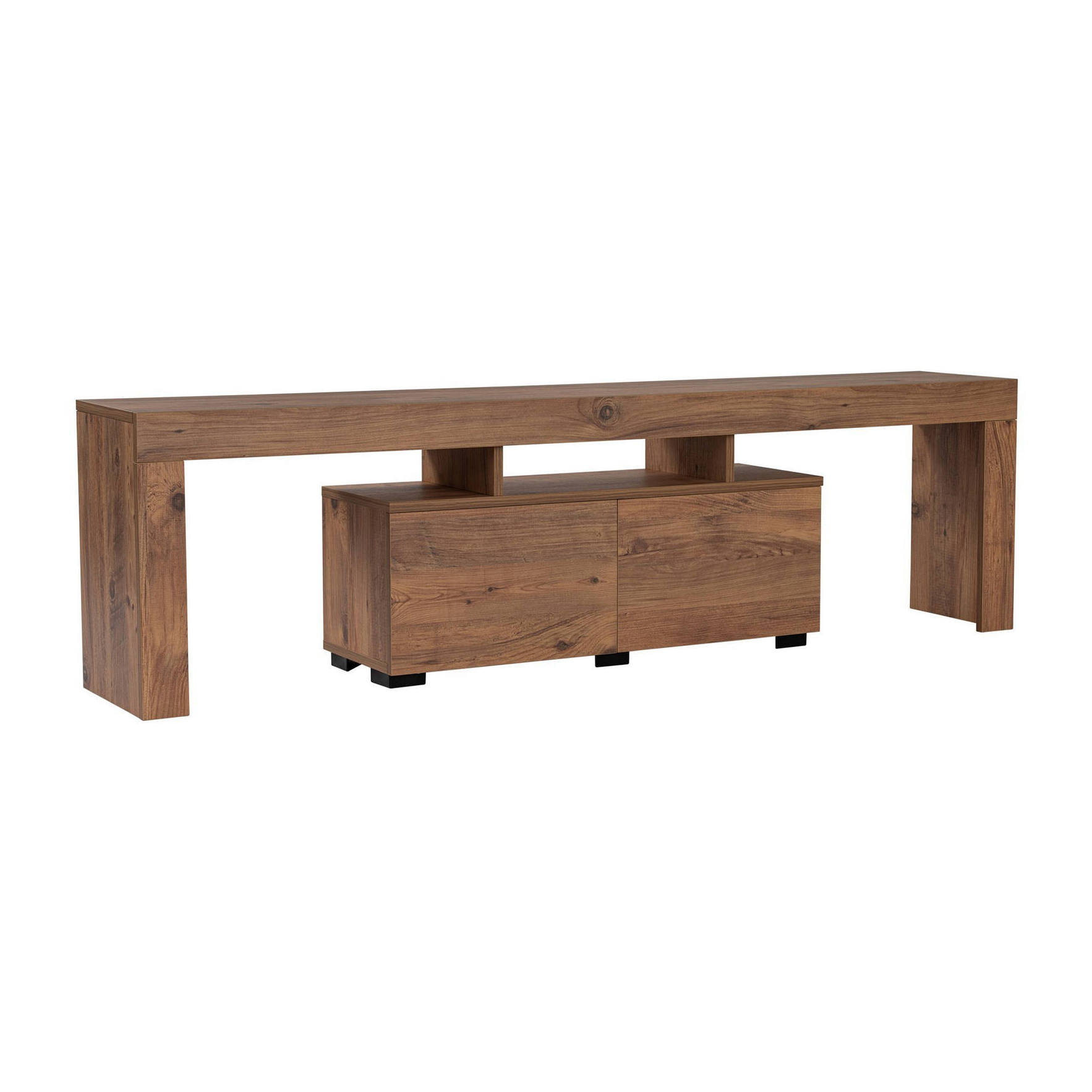 Mobile porta TV Andarna, Credenza da soggiorno, Armadio basso per TV, Base parete attrezzata, 180x31 h50 cm, Pino