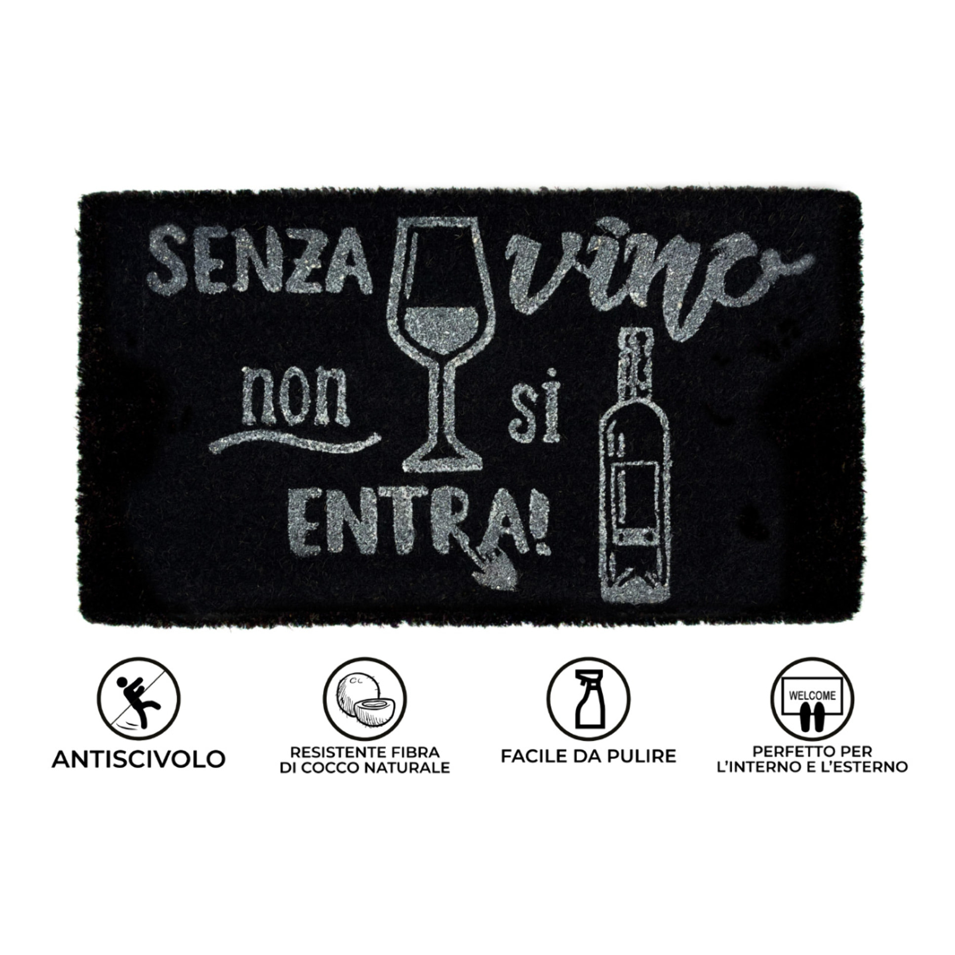 Zerbino Ingresso Casa Antiscivolo In Cocco Scritte Divertenti Senza Vino