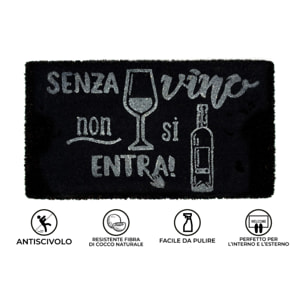 Zerbino Ingresso Casa Antiscivolo In Cocco Scritte Divertenti Senza Vino