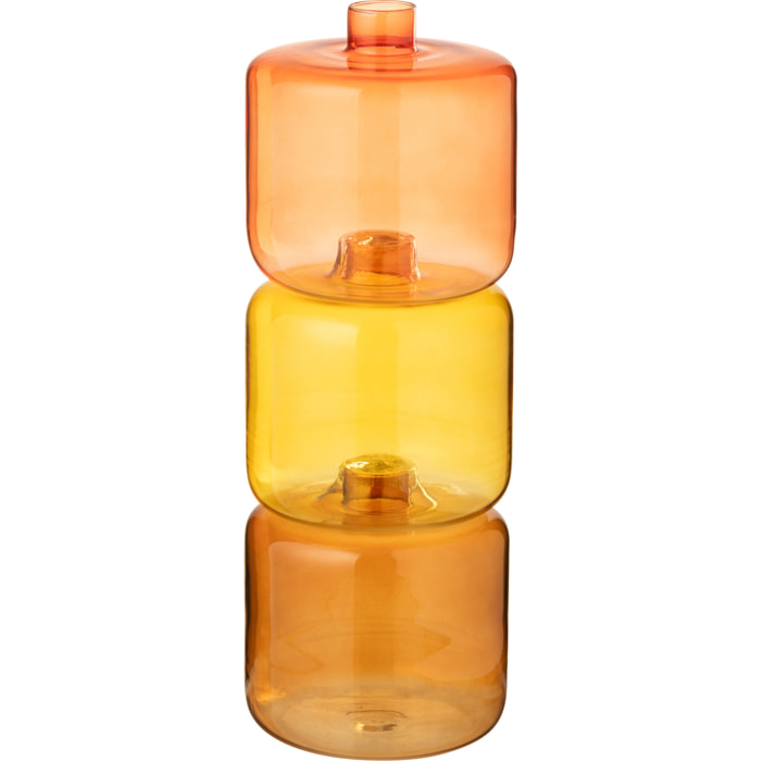 J-Line vase Rond - verre - orange - large - 3 pièces