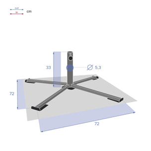 Pied de parasol pliant