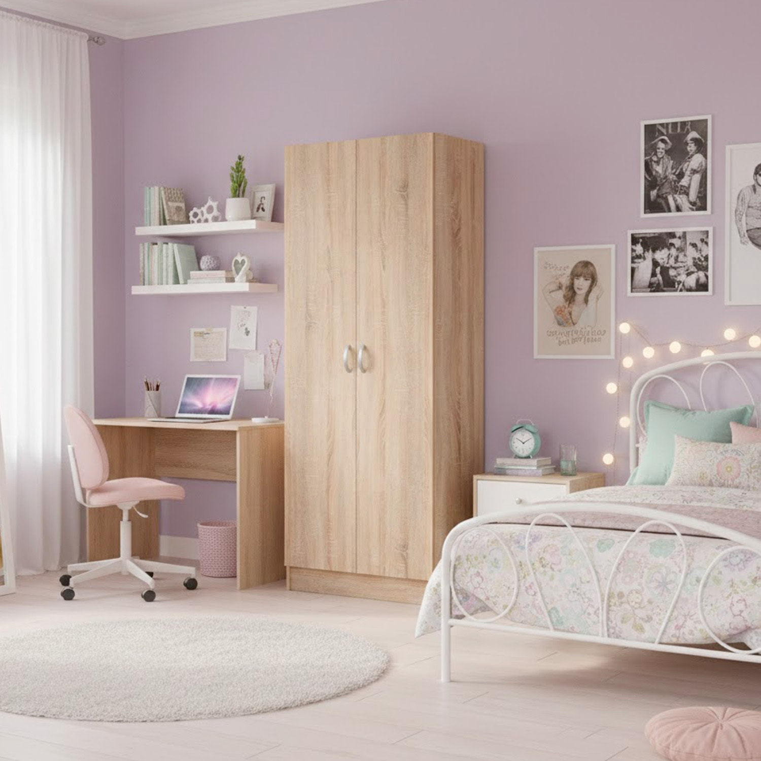 Scarpiera Armadio Salvaspazio Con 2 Ante E 5 Ripiani Regolabili Mobile Multiuso Design Moderno Per Ingresso Camera e Living 69.2x34.6x170.4 Cm Rovere