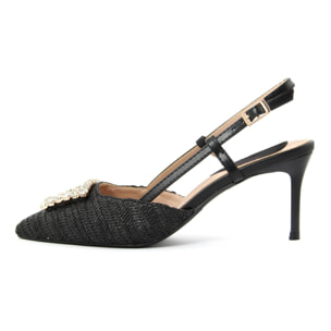 Slingback Donna colore Nero-Altezza tacco:8cm