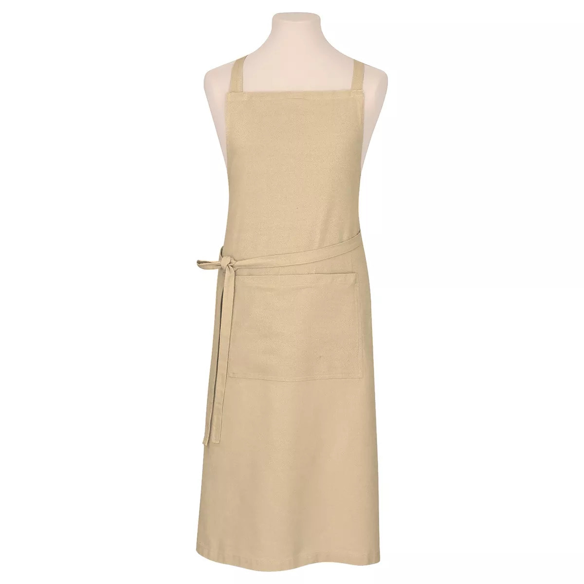 Tablier pur coton lavé 155 g/m² motif jacquard beige Bastide or pale