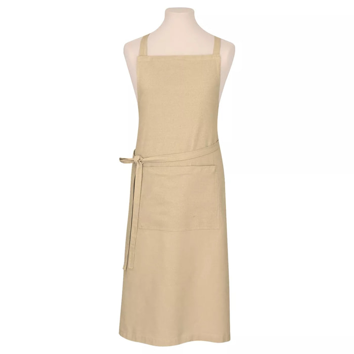 Tablier pur coton lavé 155 g/m² motif jacquard beige Bastide or pale