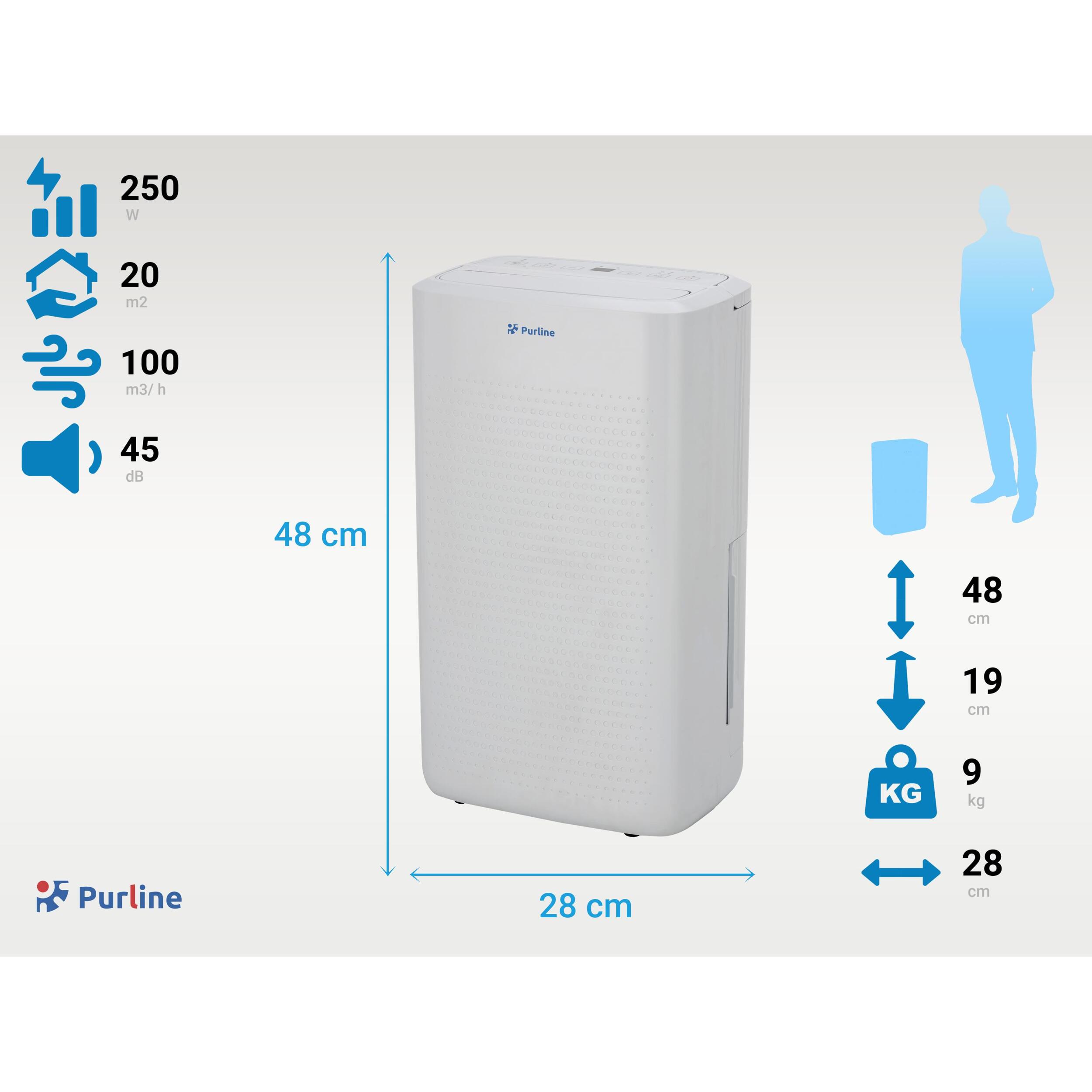 Deshumidificador con compresor de 12 l/d DRYOS 12 PURLINE