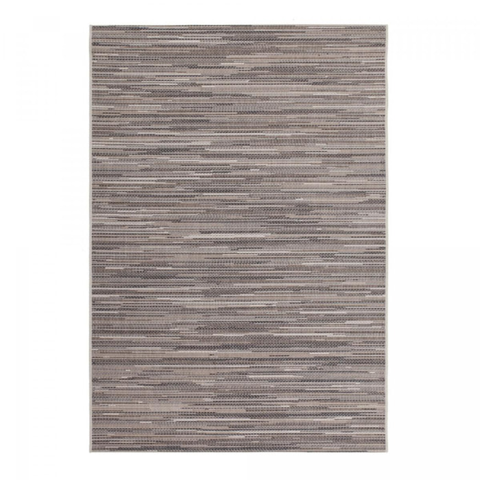 tapis salle à manger 200x290 tissé beige et marron rectangle motif faux uni