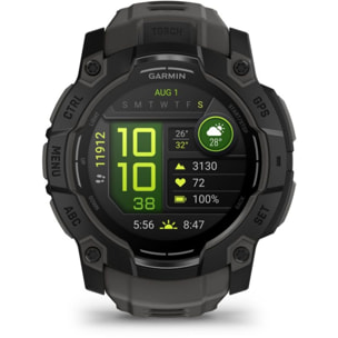 Montre sport GARMIN Instinct3 Amoled 50mm Noir Bracelet gris