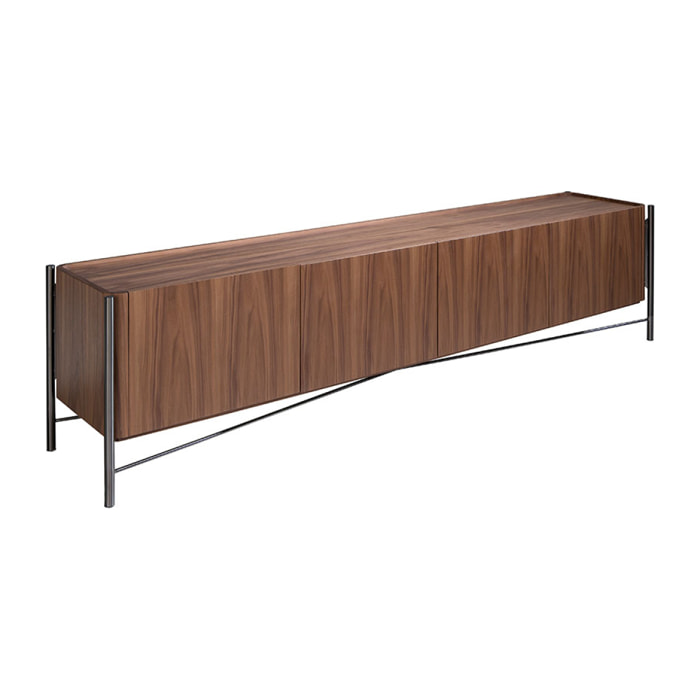 Mueble TV Angel Cerda madera chapada en nogal 220x46x53cm
