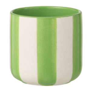 J-Line Cachepot Ligné - céramique - vert/blanc - small