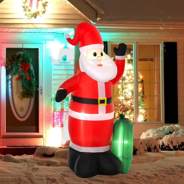 Santa Claus Inflable Papa Noel Hinchable con Luz LED Rojo