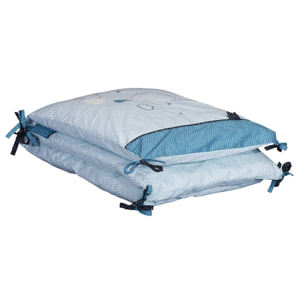 Tour de lit 120x60 ou 140x70 en coton bleu