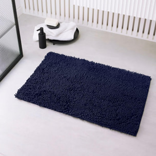 Tapis de bain mèche uni ESSENTIAL bleu marine