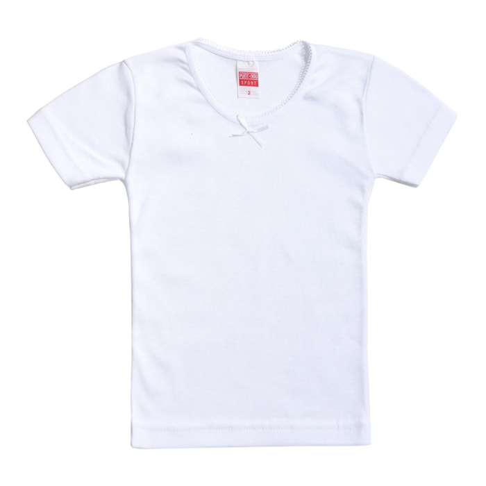 Cubre Niña Felpa M/C Blanco Talla 10