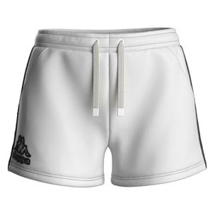 Pantaloni Corti Kappa Donna Logo Tape Gragria Bianco