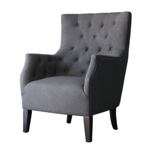 Fauteuil Scandinave Tissu "Duchesse" - 76 x 83 x 100,5 cm - Gris