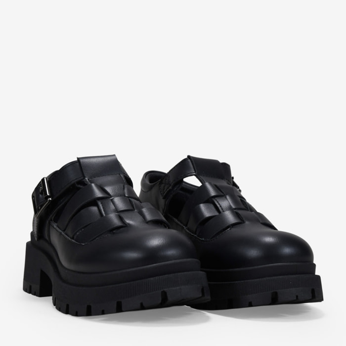 Zapatos Mary Jane negros con plataforma