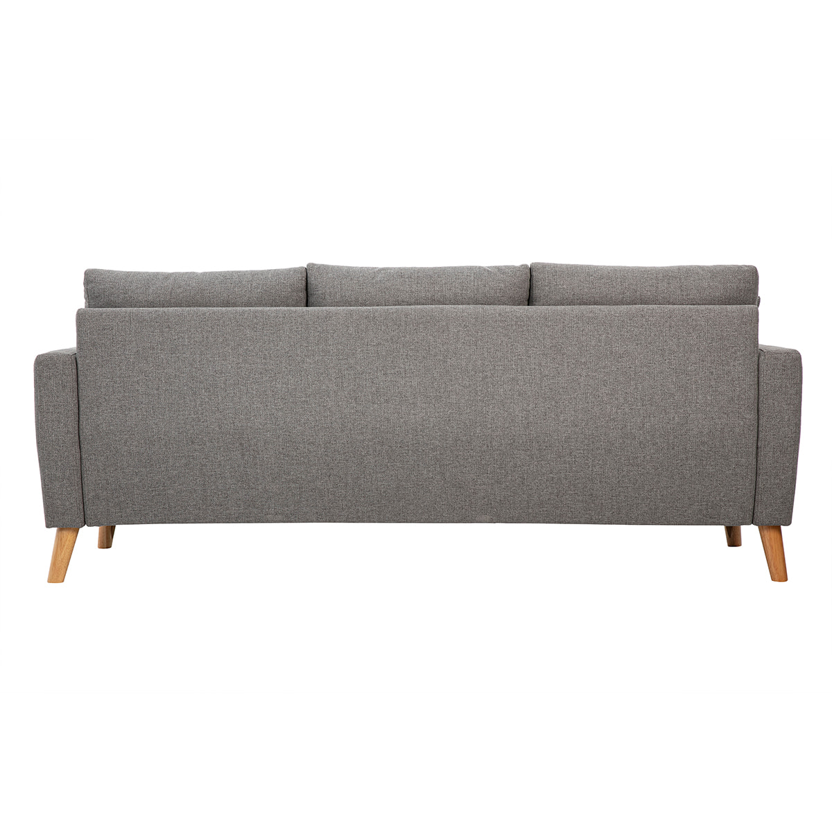 Canapé 3 places en tissu gris et bois clair MUNIK