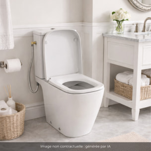 WC à poser sans bride sortie horizontale I.Life S avec abattant frein de chute