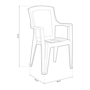 Pack 4 sillas de exterior Pacific Antracita