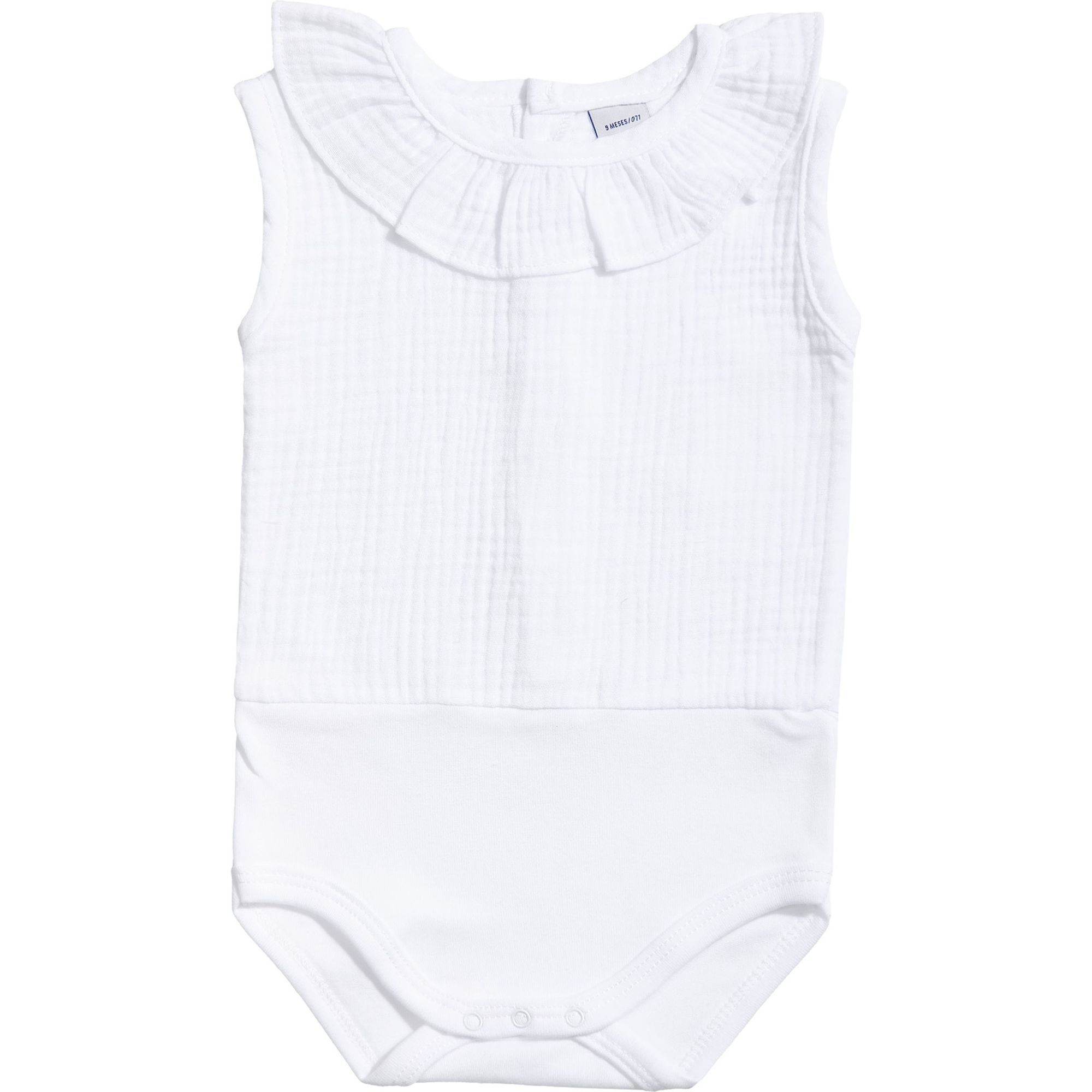 Body bebé sin mangas cuello bambula