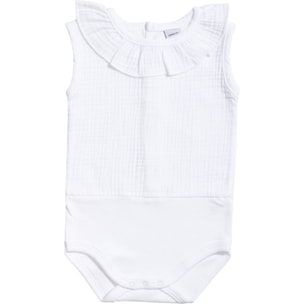 Body bebé sin mangas cuello bambula
