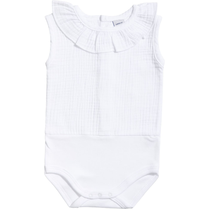 Body bebé sin mangas cuello bambula