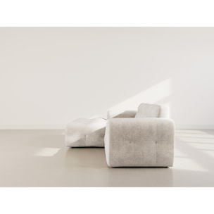Diane - Canapé d'angle gauche 4 places en velours texturé - Beige