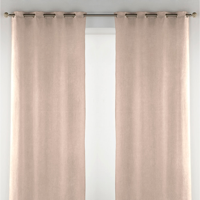 Rideau à oeillets oeillets en velours naturelle 140x270 cm à l'unité