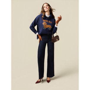 Oltre - Jeans blu rinse a palazzo - Blu