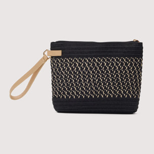 Bolso De Mano Negro Trenzado - Melissa