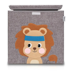 Boîte de rangement en tissu pour enfant "lion" avec couvercle, compatible Ikea Kallax Lifeney