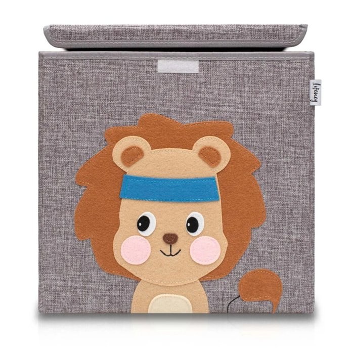 Boîte de rangement en tissu pour enfant "lion" avec couvercle, compatible Ikea Kallax Lifeney