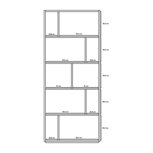 Estantería librería Nack melamina grafito 191x80x32 cm